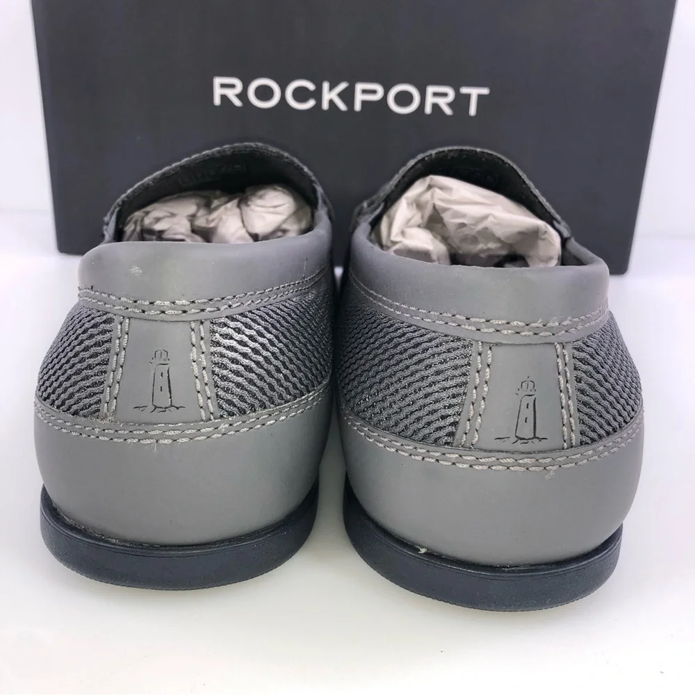 Rockport Gray Penny Loafer Soft Moc Shoes Size 9.5W